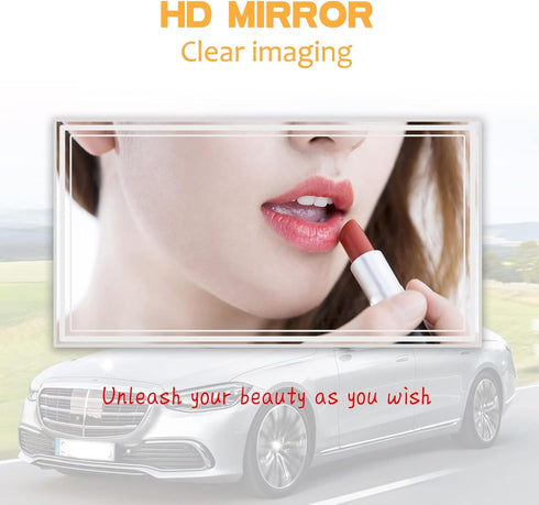Pack-2 Car Visor Mirrors Makeup Mirror for Car Visor Stick on Car Vanity Mirror Sun-Shading Cosmetic Mirror Large Stainless Steel Women Make Up in...