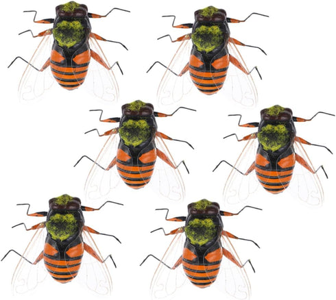 6pcs High Simulation Insect Bee Figure Bee Garden Statues Bee Ornament Realistic Bee Educational Plaything Insect Model Cake Topper Bees Fake Toy ...