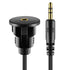 3.5mm male to 3.5mm Female Car Truck Dashboard Flush Mount 3.5mm 1/8" AUX Audio Jack Extension Cable with Mounting Panel for Car Boat and Motorcyc...