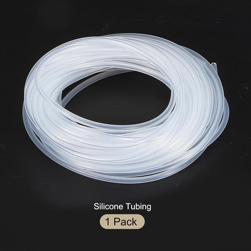 5m(16ft) 1mm(0.04") ID x 2mm(0.08") OD Silicone Tubing Clear Industrial Plastic Tubing Pure Silicone Hoses for Pump Siphoning Draining Irrigation ...