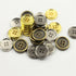 100 Pcs Round Craft Buttons 4 Holes Metallic Color Plastic Buttons for Sewing (Silver)...