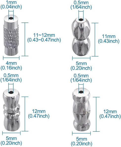KISSITTY 100set/box Platinum Plated Brass Screw Twist Clasps 4 Mixed Shapes Metal Jewelry Clasp for DIY Jewelry Bracelet Necklace Making...