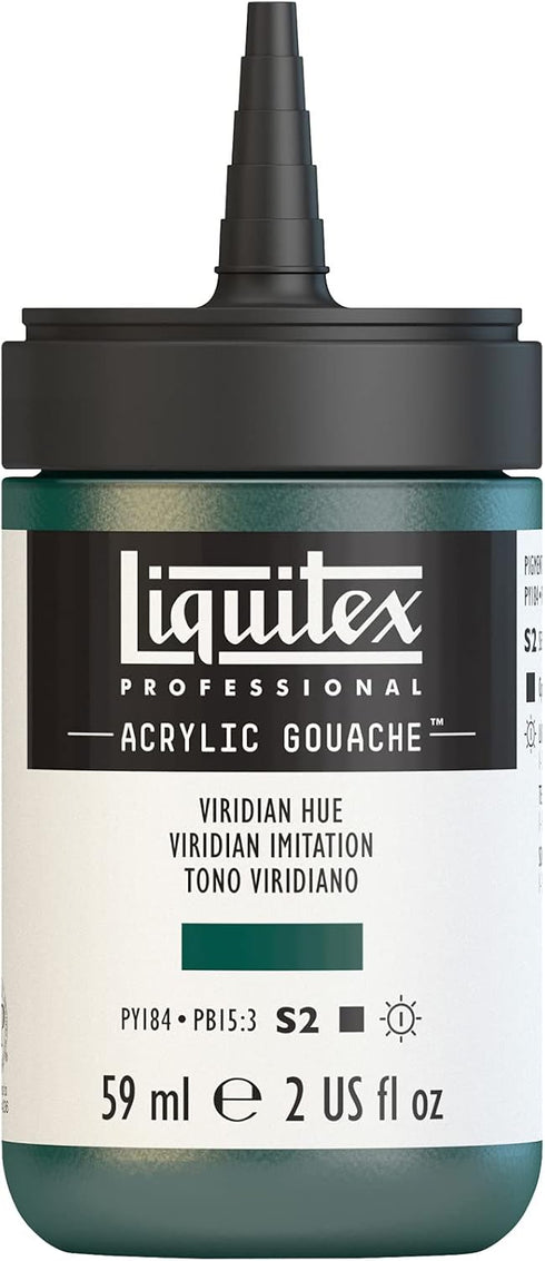 Liquitex Professional Acrylic Gouache, 2-oz (59ml) Bottle, Viridian Hue...