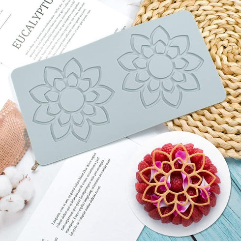 3D Hollow Leaf Fondant Lace Mold, Multi Leaves Flower Shapes Silicone Lace Mould for Cake Decorating Molds Fondant Impression Mat for Chocolate Su...