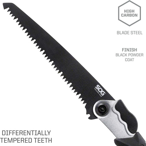 SOG Folding Saw - Wood Saw, Hand Saw, Pruning Saw and Camping Saw with 8.25 Inch Removable Blade and Compact Sheath for Foldable Saw (F10N-CP) , B...