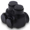 OhLectric Multi Cable Connectors with 2 Port 250 MCM-#6-2 - Dual Entry Splice Electrical Power Connector - Black Insulated Vinyl Coated Wire Conne...
