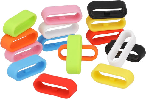 Multi-Color Smart Watch Security Bands, 16 Pack 20mm Silicone Fastener Rings Replacement Watch Band Fastener Secure Loops Rubber Watch Strap Conne...
