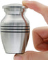 Small Keepsake Urn for Human Ashes or Pet Ashes, Qty 1, Hard Metal Cremation Mini Funeral Urn, with Velvet Bag...
