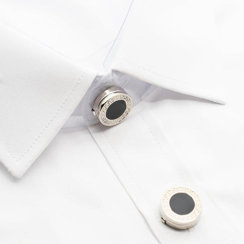 Button cover Mens Enamel black Button covers Used for Formal Business Wedding Tuxedo Shirt cuffs buttons cover...