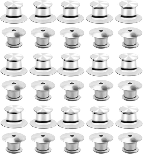 yuntop 30 Pieces Metal Locking Pin Backs Locking Pin Keepers Locking Backs for Disney Pins Locking Clasp Lapel Pin Backs Locking No Tool Required ...