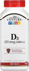 21st Century D3 5000 IU Tablets, 360 Count (Pack of 1)...