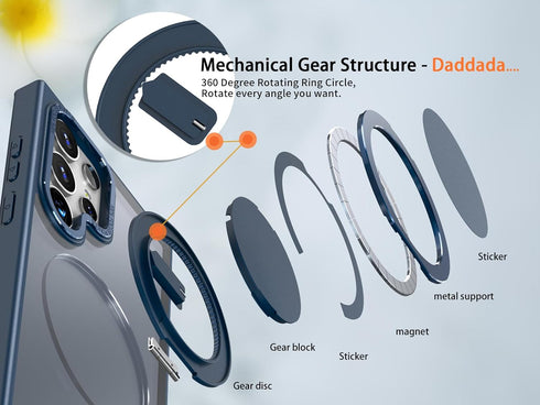 360° Rotation Magnetic Stand for Samsung Galaxy S22 Ultra/S23 Ultra Case with 2 Screen Protectors, Compatible with Magsafe, Military-Grade Drop Pr...