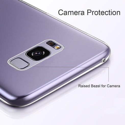 Unov Case Compatible with Galaxy S8 Clear with Design Soft TPU Shock Absorption Slim Embossed Floral Pattern Protective Back Cover (Flower Bouquet...