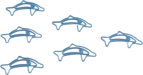 100 Count Dolphin Shaped Paper Clips Great for Paper Clip Collectors or Office Gift - Comes in Round Tin with Lid and Gift Box (Teal)...