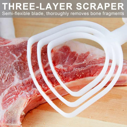 BOLEX Professional Bone Dust Scraper, Square Meat Scraper,White Poly Scraper Bone Dust Remover, Fish Scales Scraper for Kitchen Catering Kitchenwa...