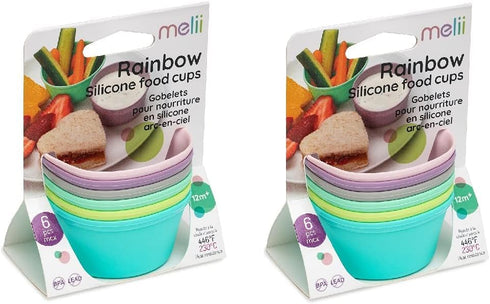melii Rainbow Silicone Food Cups – For separating food and baking - 12 pack...