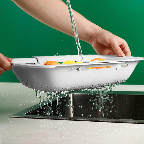 Collapsible Sink Colanders and Strainers Basket Over the Sink Colander Collapsible Colander Extendable Plastic Fruit Vegetable Strainer Drainer Ba...