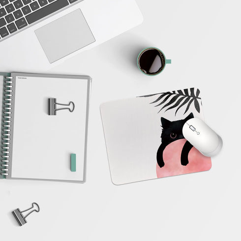 Black Cat MousePads for Desk Home Office?Personalized Mid Century Modern Minimalist Cat Mousepad for Home Office Gaming Working Computers Laptop?9...