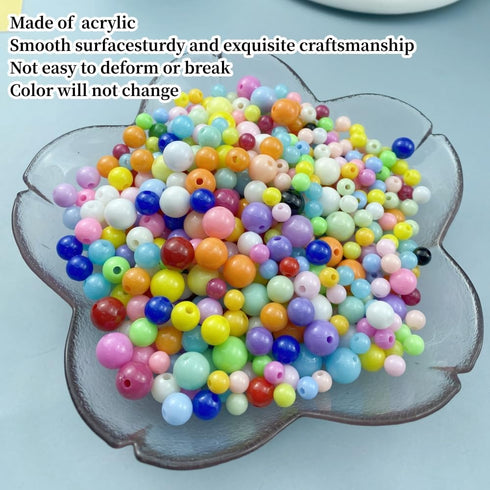 200pcs Acrylic Round Beads 10mm Round Spacer Plastic Pastel Beads Craft Beads with Hole for DIY Bracelet Necklace Jewelry Making Supplies Handmade...