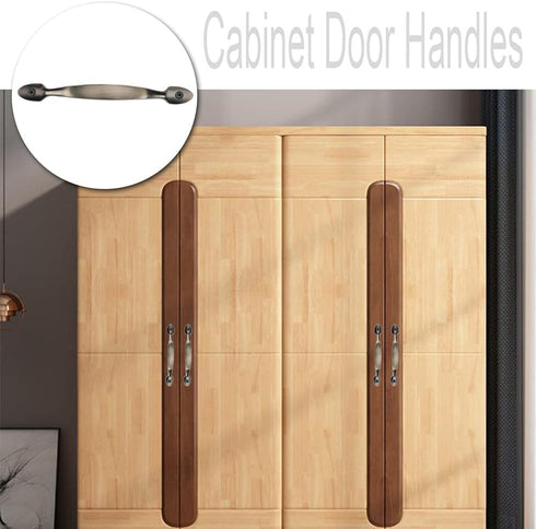 2 Pcs Pulls Gate Handle Kitchen Cabinet Handles Surface Polished Antique Ring Pulls Wardrobe Door Pull Handle with Screws for Cabinets...