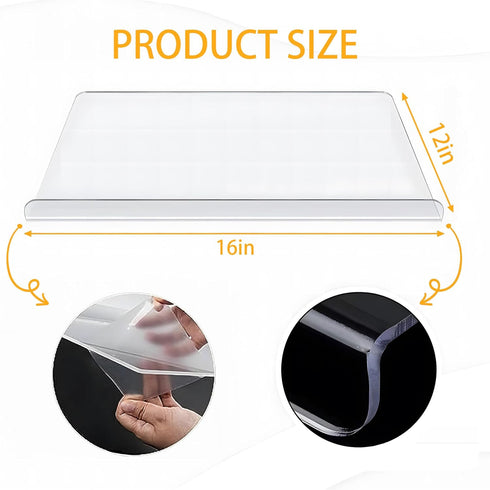 Multipurpose Acrylic Cutting Board with Counter Lip, 16 x 12 Inch Transparent, Non-Slip and Scratch-Resistant Cutting Boards for Kitchen, Countert...