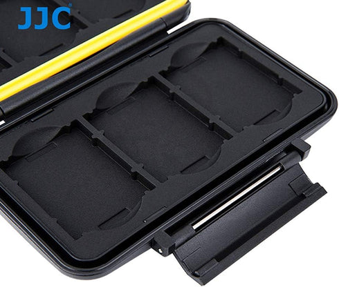 JJC MC-XQD6 Ruggard XQD Card Case, Shockproof XQD Case, Water-Resistant XQD Case Case, Rubber Sealed Ergonomic Locking Easy Carrying Memory Card C...