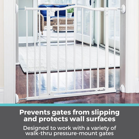 Toddleroo by North States - Safety Gate Wall Guards: Pressure Mounted Baby Gate Wall Protector - Pack of 4 - White...