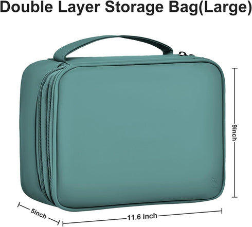 Large Capacity Electronics Accessories Organizer Travel Case with Adjustable Divider Waterproof Leather Cord Organizer Case Shockproof Tech Organi...