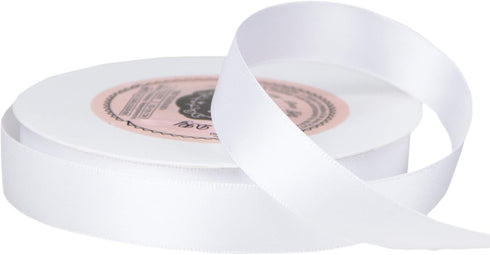 VATIN Double Face White Satin Ribbon 5/8" Continuous 25 Yards,White Polyester Fabric Ribbon use for Bows Bouquet, Gift Wrapping, Floral Arrangemen...