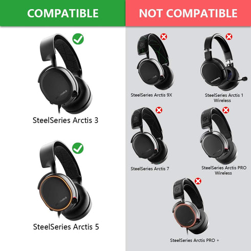 Geekria Flex Fabric Headband Pad Compatible with SteelSeries Arctis 5 & Arctis 3 All-Platform Gaming, Headphones Replacement Band, Headset Head To...
