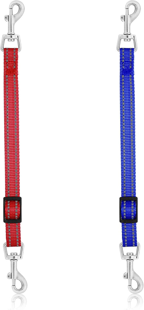 Cobee Dog Collar Clips, 2 Pcs Reflective Nylon Puppy Collar, Backup Collar, Safety Adjustable Pet Dog Collar Harness Connector, Double Ended Backu...