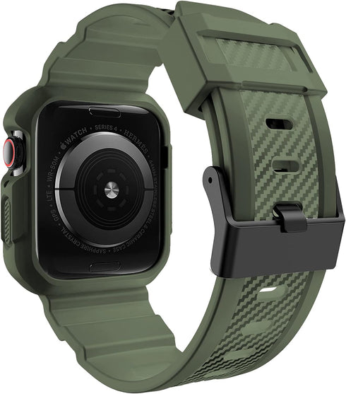 OROBAY Compatible with Apple Watch Band 41mm 40mm 38mm with Case, Shockproof Rugged Band Strap for iWatch SE2 SE Series 9/8/7/6/5/4/3/2/1 41mm 40m...