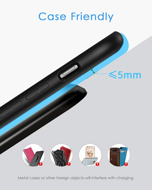NANAMI Fast Wireless Charger, Qi Certified Wireless Charging Stand with QC3.0 Adapter USB Charger for iPhone 15/14/13/12/SE 2020/11/XS Max,10W Com...