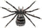 Spooky Season Eight-Legged Full Black Spider Brooch Pin with Red Eyes...