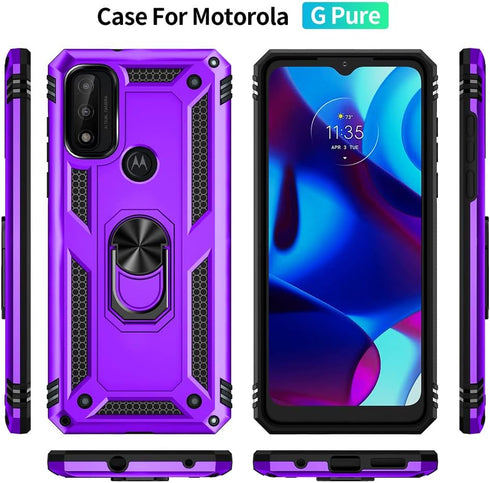 Androgate for Moto G Pure Case, Motorola Moto G Power 2022/ Moto G Play 2023 Case with HD Screen Protector, Military-Grade Ring Holder Car Mount 1...
