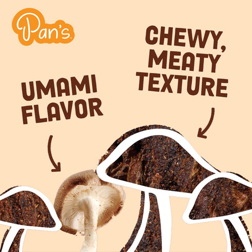 Pan's Mushroom Jerky, Organic, Vegan Snacks, Dried Mushrooms Shitake, Plant based Jerky, Meatless Jerky, Gluten Free, High in Fiber, with Applewoo...