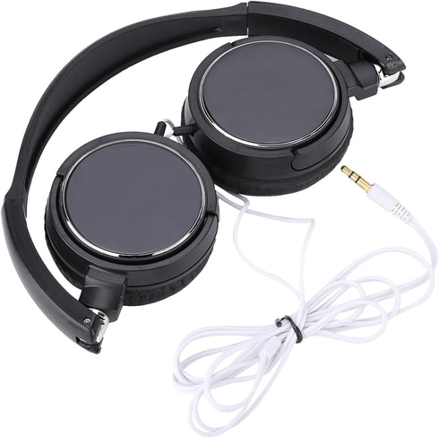 Foldable Head Mounted Headphone Mini Wired Headset Hands Free Compact Stereo HiFi Music Headset Support Rotatable Ear Cup Adjustable Headband Supp...