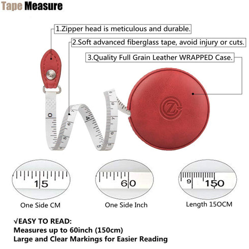 Sewing Tape Measure, Medical Body Cloth Tailor Craft Dieting Measuring Tape, 79 Inch/2 M Dual Sided Retractable Ruler with Push Button Round(1 Pac...