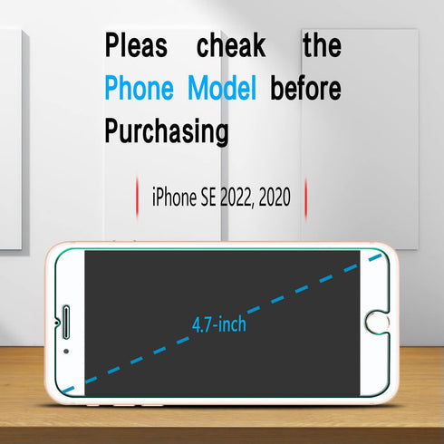Slanku [3 Pack Screen Protector for iPhone SE 2022/2020 Tempered Glass Film, Bubble Free, Anti Scratch, Case Friendly, Easy to install......