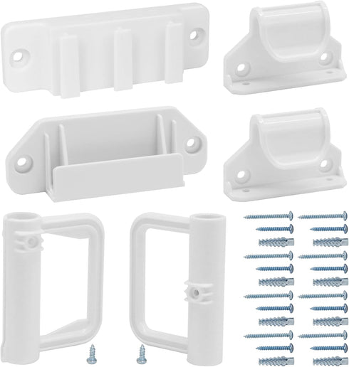 Retractable Baby Gate Replacement Parts Kit (White) Retractable Pet Gate Hardware Full Set Wall Mounting Accessories with Brackets Anchors and Scr...