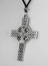 Large Celtic Cross Pendant Necklace - Pewter Irish Jewelry...