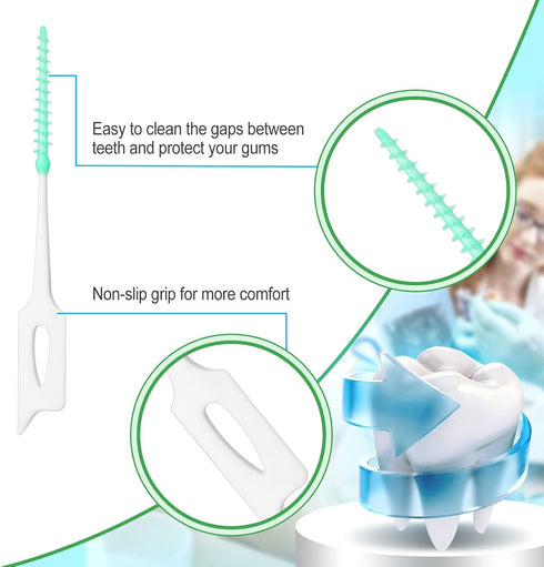 Zopeal 250 Pcs Interdental Brush for Braces Disposable Braces Flossers Dental Picks Floss Toothpick Dental Teeth Flossing Head Oral Hygiene Flosse...