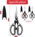 Kitchen Scissor For General Use 2-Packs,Heavy Duty Kitchen Raptor Meat Shears,Dishwasher Safe Cooking Scissors, Stainless Steel Multi-function Sci...