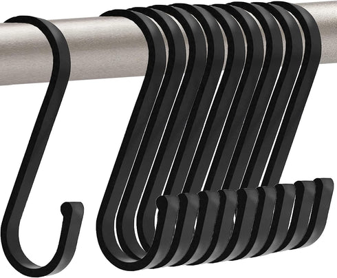 GAViA S Hooks, S Shaped Hooks, Matte Black S Hooks Heavy Duty for Hanging Pots and Pans, Plants, Coffee Cups, Coats, Bags, Towels in Kitchen, Bedr...
