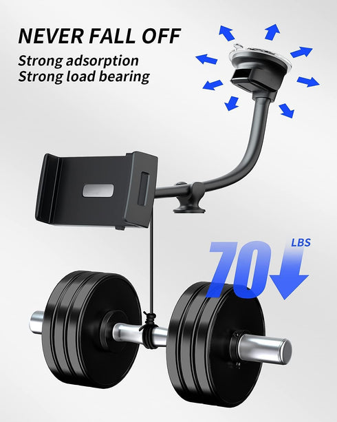 Tablet Car Mount Windshield Dashboard, Suction Cup Long Gooseneck Tablet Holder for Car, Truck, SUV, Compatible with 7-12.4 Inch Tablet/iPad/Samsu...