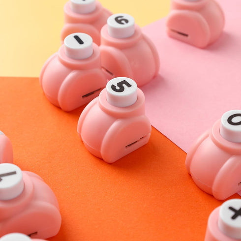 LOVEINUSA 15PCS Arithmetic Paper Punch Set, Paper Craft Punches Pink Hole Puncher with Mathematical Symbol for Preschool Education Math Class...