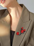 Red Rose Design Scorpion Brooch Ladies Big Enamel Flower Insect Scarf Buckle Jewelry Gift for Women Party...