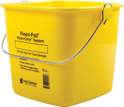 San Jamar Kleen-Pail® Plastic Cleaning Bucket 6 Quarts Yellow...