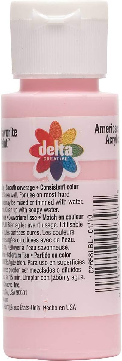 Delta Creative Ceramcoat Acrylic Paint in Assorted Colors (2 oz), 2658, Think Pink...