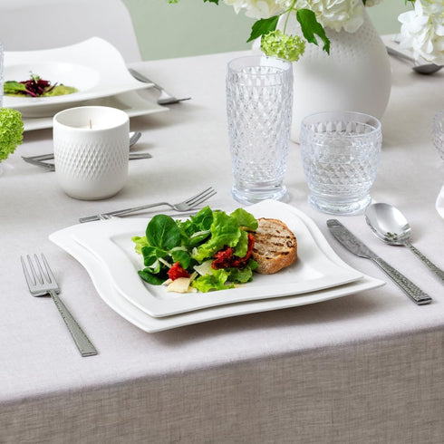 Villeroy & Boch New Wave Square Salad Plate, 9.5 in, Premium Porcelain, White...